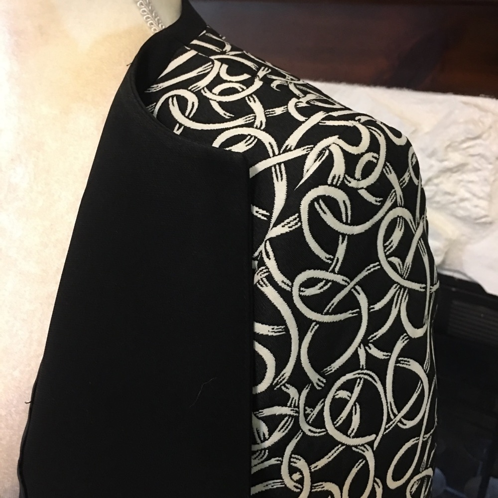 KASPER BLACK & WHITE ELEGANT TEXTURED JACKET BLAZER WOMEN’S SIZE 8 - Picture 10 of 11
